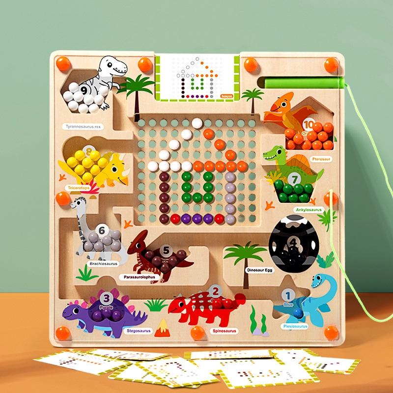 Magnetic Sorting Games Montessori Puzzle Toys Maze Board Learning Color Counting Number Classification Wooden Educational Toy