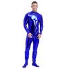 Herren Metallic Zentai Jumpsuit Ganzkörper Eng Stehkragen Langarm Club Performance Kostüm