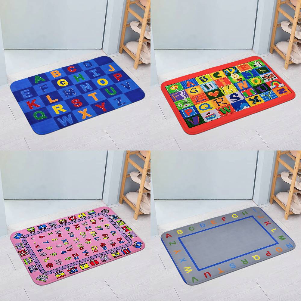 Educational ABC Alphabet Entry Door Floor Mat Festive Decorations Carpet Bathroom Anti-slip Mat Entrance Doormat