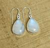 Solid 925 Sterling Silver Moonstone Gemstone Handmade Designer Earrings Pear Earrings