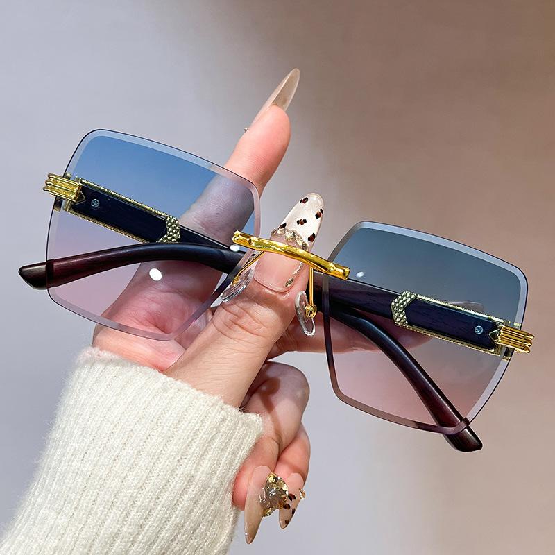 Fashionable Sunglasses for Women Men Sun Glasses Frameless Rectangular Personalized Sunglasses Daily Life Traveling Sun Glasses