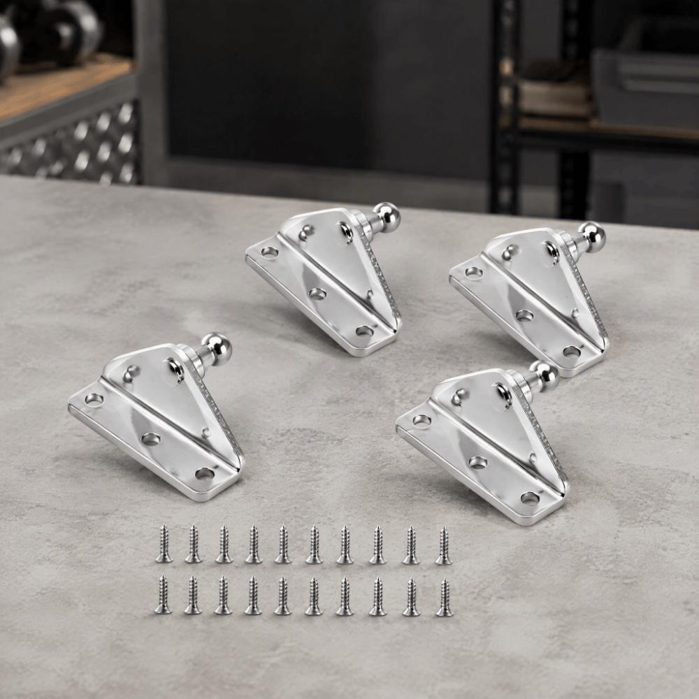 4pcs 10mm Ball Stud Gas Strut Brackets Zinc Plated Steel L-Type Brackets Lift Supports