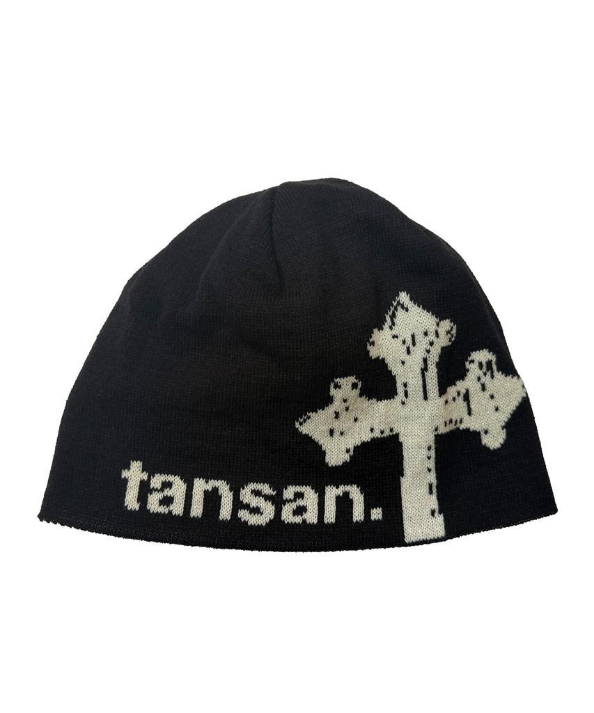 Tansanmageunesyum Jacquard Cross Beanie (Black)