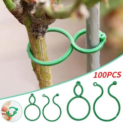 10-100PCS Gardening 8-figure Clip Garden Green Plant Tomato Vine Binding Plastic Clip Garden Plant 8-figure Buckle Fastening Buckle