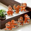 Cute Monkey Table Sign 2D Baby Monkey Holding Plush Toy Wooden Desktop Ornaments for Home Office Decor Heartwarming Gifts for Friends