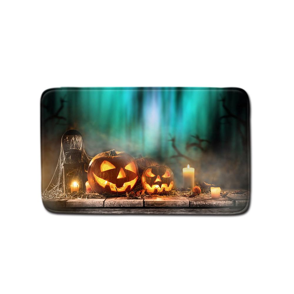 Halloween Bathroom Shower Curtain Floor Mat Combination Four-Piece Set Bathroom Toilet Carpet Door Mat