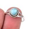 Natural Republic Larimar Gemstone Handmade 925 Sterling Silver Ring Size 8 B8n52