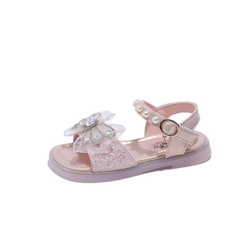 New Bow Diamond Soft Sole Cute Princess Sandals for Girls