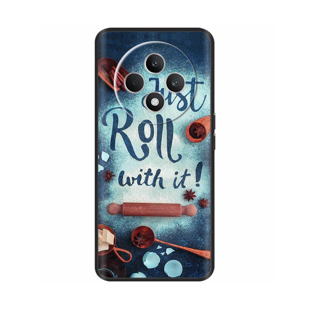 For Oppo Reno12 F Case CPH2687 Cover Cute Love Heart Soft Black Silicone Protective Cases for Reno 12F Reno12F 5G 2024 Fundas