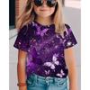 Girls' Butterfly T Shirt Tee Short Sleeve Summer Spring Fashion Basic Kids Crew Neck Outdoor Casual Daily Regular Fit