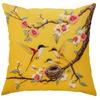 Housse de coussin 3D exquise brodée imprimée, fleur jaune, housse de coussin pour canapé, chaise, imprimée oiseau et papillon