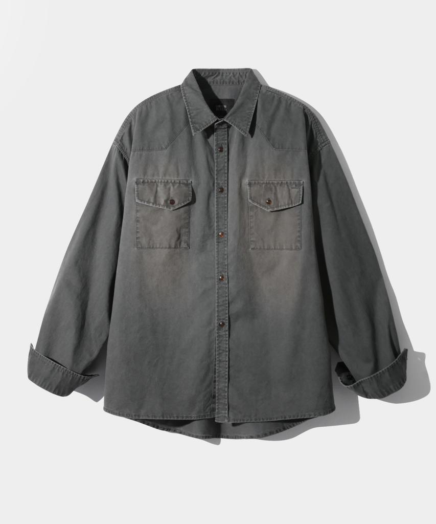 Dimiteulibeullaeg Bio Western Cotton Shirt_Charcoal