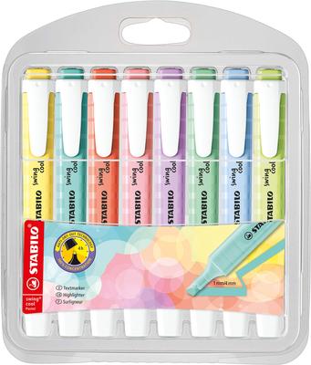 STABILO Swing Cool Pastell Textmarker, 8-Farben-Set, 275-8-08-1