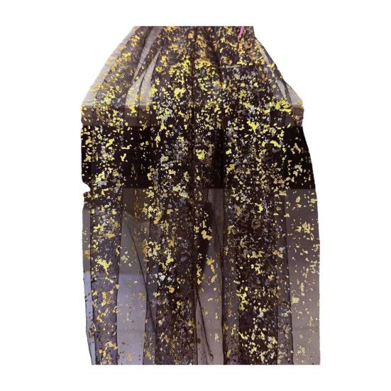 Gaze Tischläufer Durchsichtiger Chiffon Tüll Käsetuch mit Glitzer Metallfolie für Hochzeit Geburtstagsparty Jubiläum Esstisch Dekoration