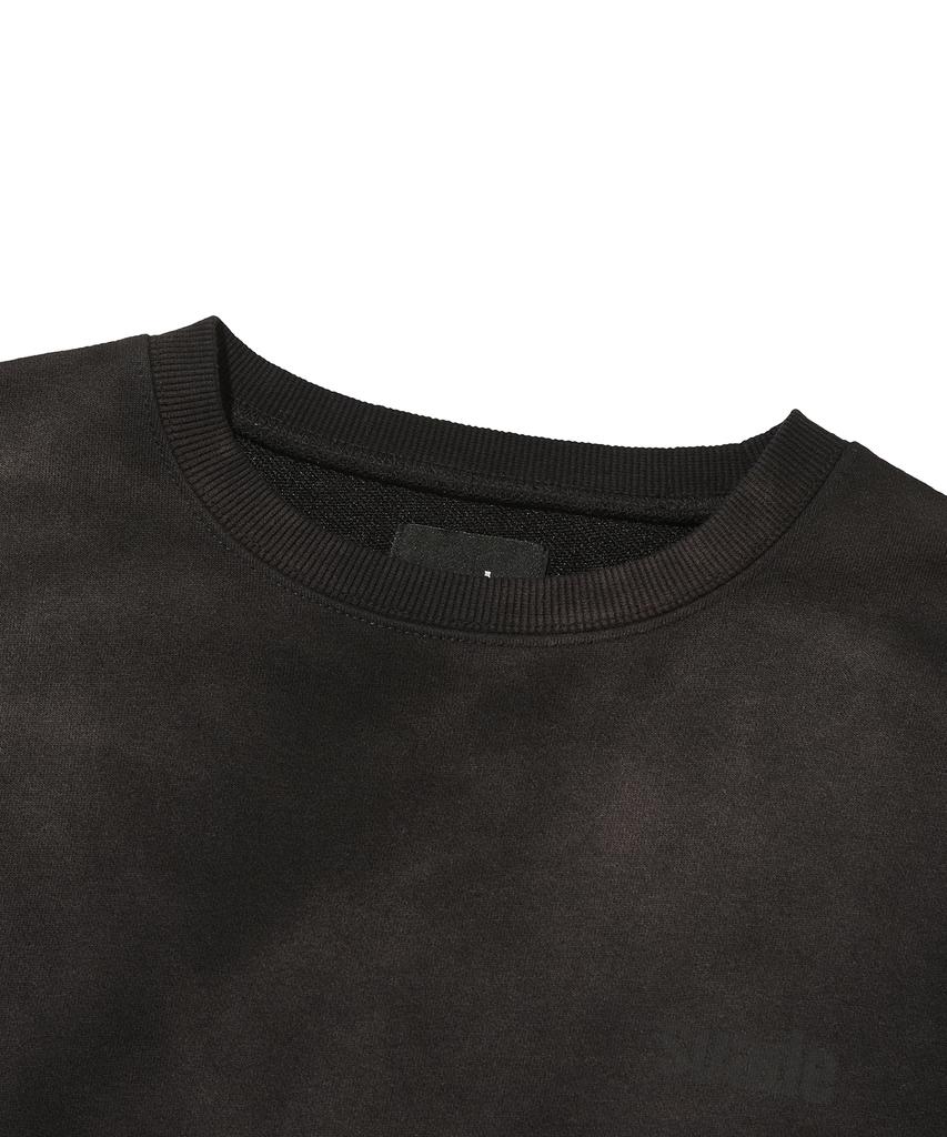 Seuweideu Cropped Washed Crewneck [Dark Black]