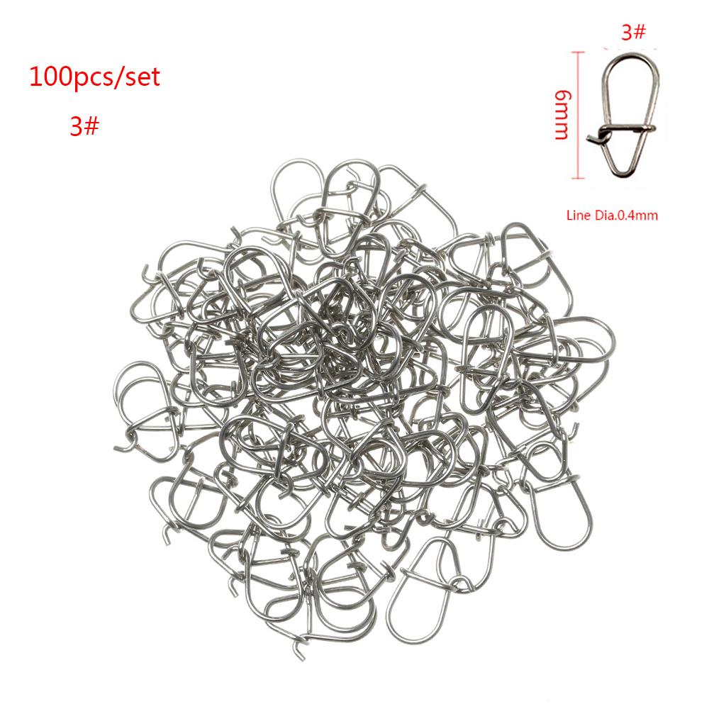Fast Lock Line Tackle Stainless Steel Connector Oval Split Rings Fishing Hanging Snap Barrel Swivel