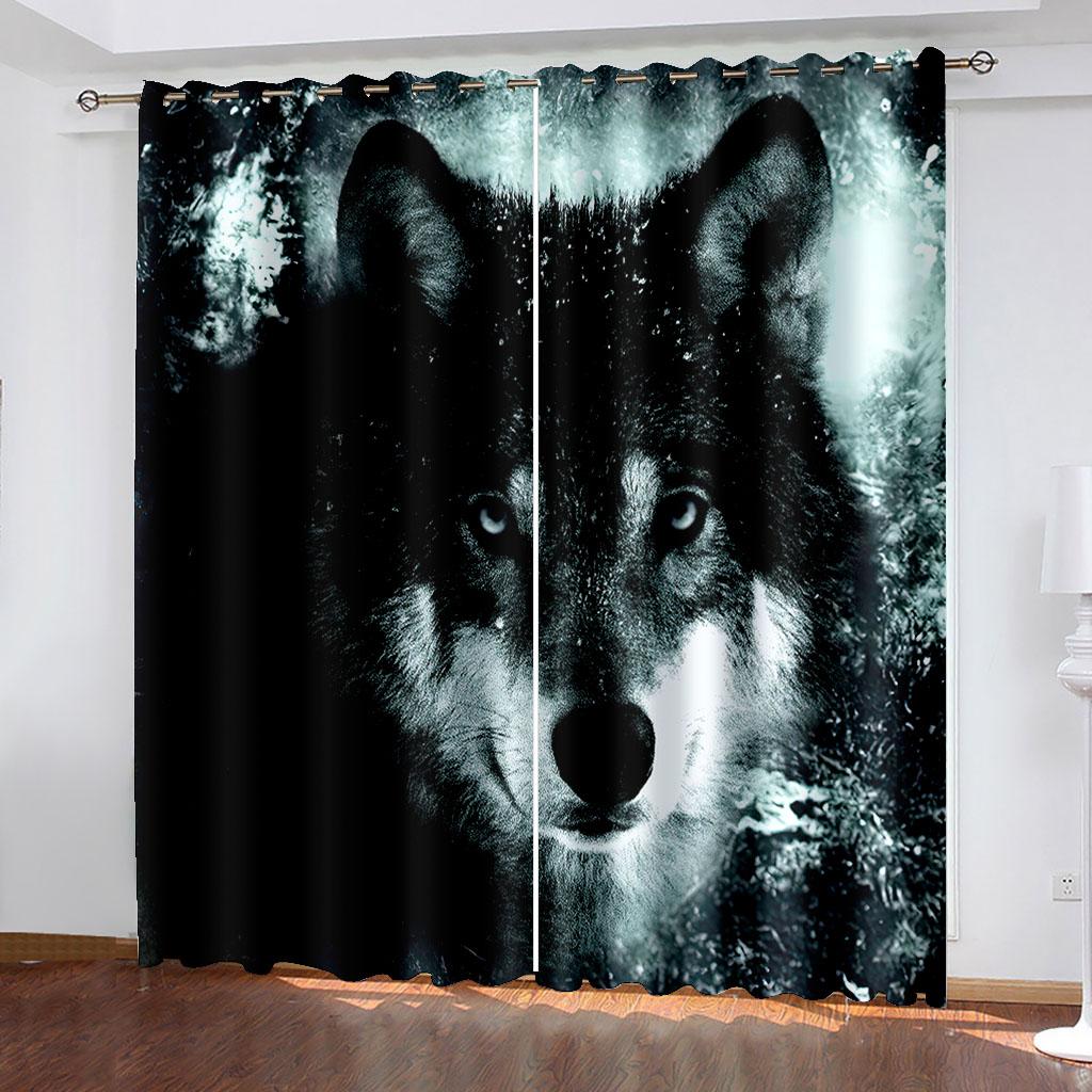 Children ' s Living Room Space Bedroom Kicthen Door HallHouseholdDecoration for 3D Print Rose Lion Tiger Wolf Animal Shade Window Drapery ideal