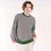 CUSTOMUS Stripe & Rip Mix Heart Logo Embroidery Oversized Sweatshirt Cxscoskmt202 Gry