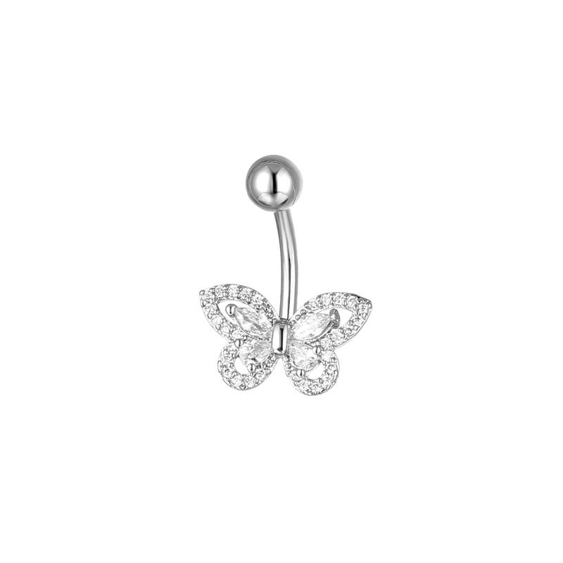 Titanium Navel Multiple Styles Butterfly Umbilical Jewelry Women'S  Perforated Jewelry Umbilical Nail