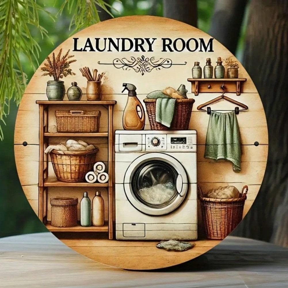 DORA Tin Sign Vintage Laundry Room Metal Wall Sign Washer Detergent Decor Durable Iron Art