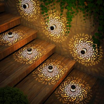 Utomhus Solcellsstaketlampa IP65 Metall Gårdsväggslampa för Utomhus Trädgård Däck Trappsteg Vägg Heminredning Festliga Atmosfärer