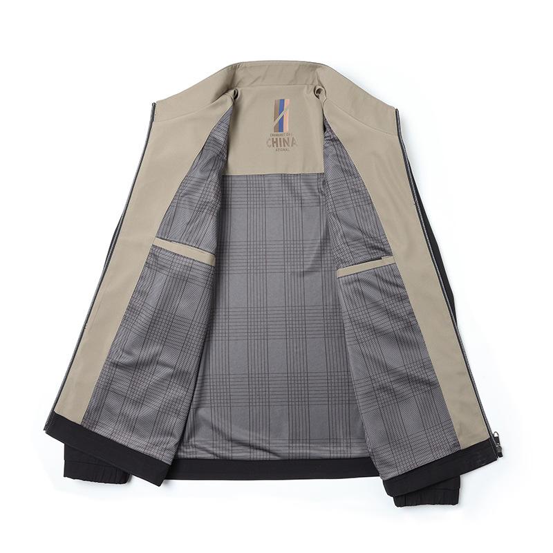 High-end Autumn Men's Jackets, Stand Collar Business Casual Tops, Middle-aged Men's Executive Jackets, Spring and Autumn Styles
