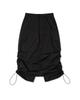Moa Shirred Cargo Maxi Skirt (Black)