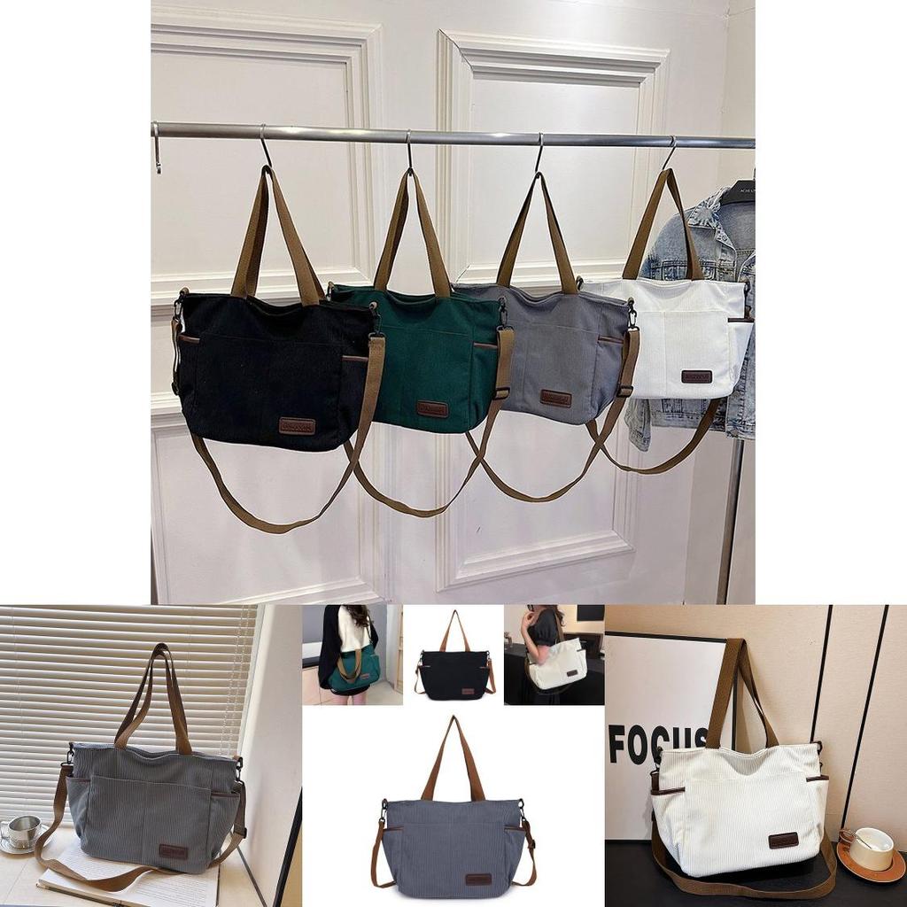 Sac à bandoulière spacieux en toile pour femmes au design urbain minimaliste élégant, idéal pour les voyages décontractés