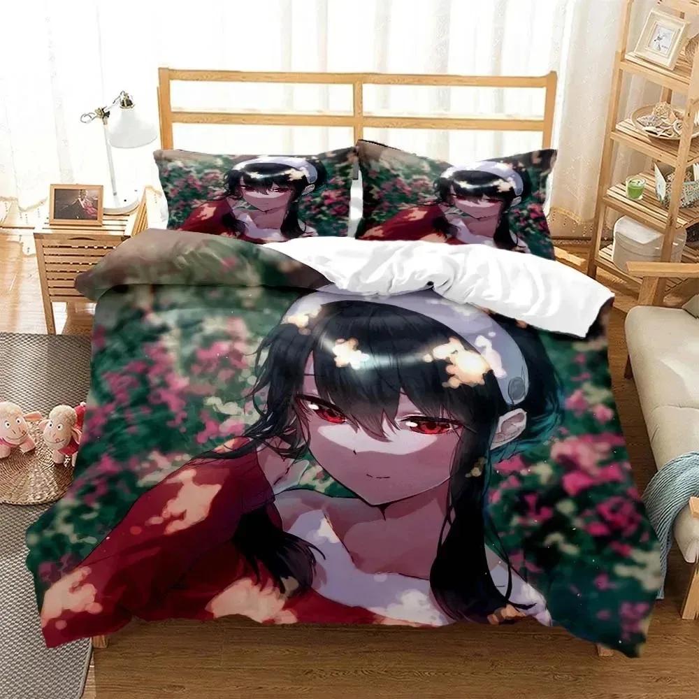 Anime Spy × Family Anya Juego de Cama Niños Niñas Tamaño Twin Queen Funda Nórdica Funda de Almohada Cama Niños Adultos Moda Textil para el Hogar