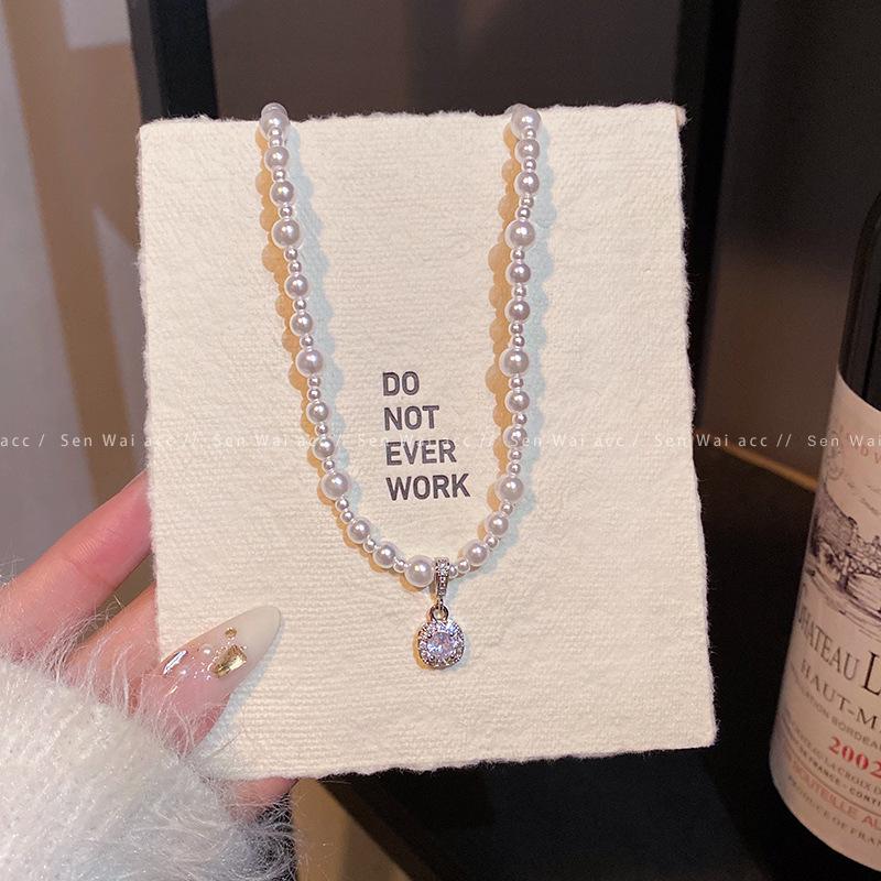 Korean High-End Baroque Pearl Necklace - Light Luxury Beaded Clavicle Chain for Women
