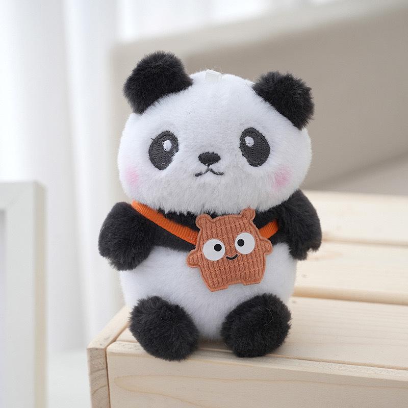 Niedlichen Panda Plüsch Spielzeug Schlüsselanhänger Cartoon Tasche Anhänger Tasche Zubehör Auto Schlüsselanhänger Anhänger Ornamente Geschenk