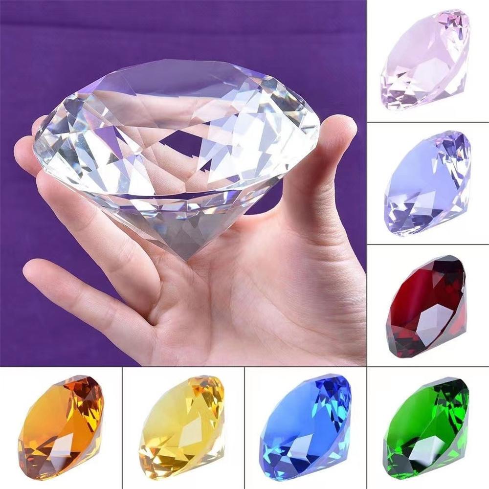 8 barev křišťálový diamant ve tvaru těžítka Dekorativní broušené sklo Obrovský drahokam Svatební kancelář Stolní ozdoba Dárky k narozeninám