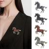Rhinestone Running Horse Brooch Vintage Brooch Pins Gift Zodiac Animal Badge Cultural Art