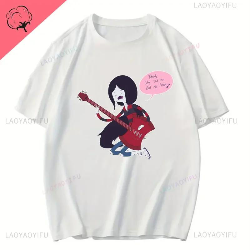 T-shirt en coton Adventure Time à la mode Marceline la Reine Vampire T-shirt à manches courtes Été Col rond Vêtements Unisexe Hauts Décontractés
