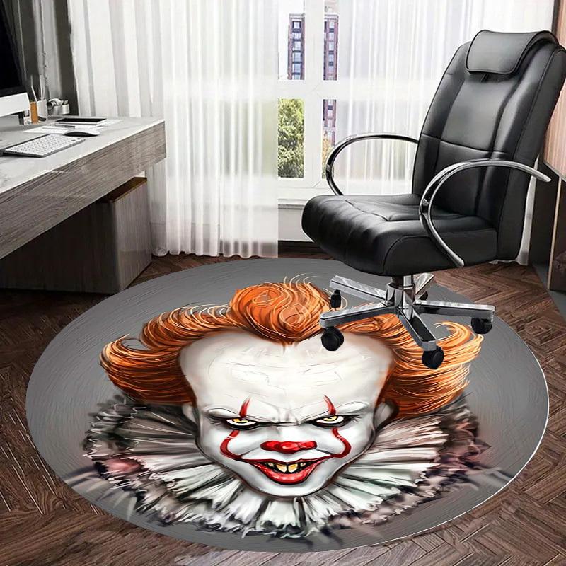 1pc Pennywise Clown Horror Round Carpet, Made of Polyester,Perfect for Decorating Office Chairs, Living Rooms,fplt128