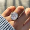 Luxury Shiny Fashion Ring Woman, Four-claw Zircon Ring, Banquet Wedding Premium Single Ring