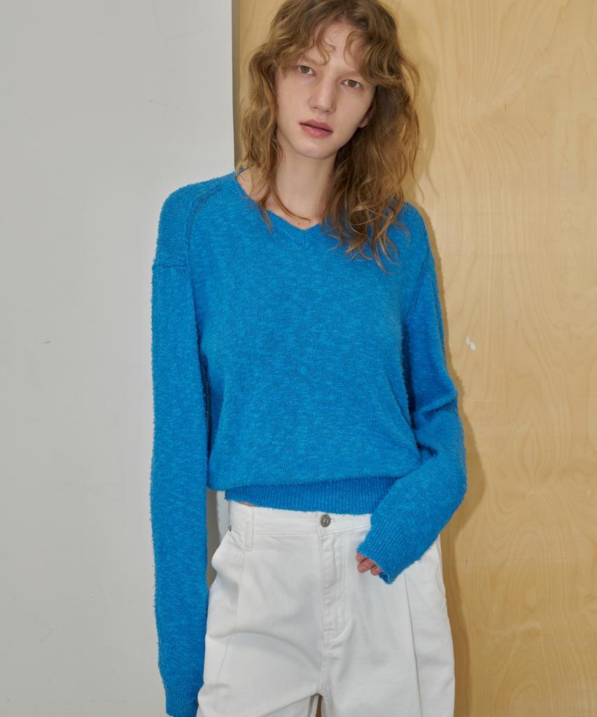 108Paundeu Feather V Knit_Blue
