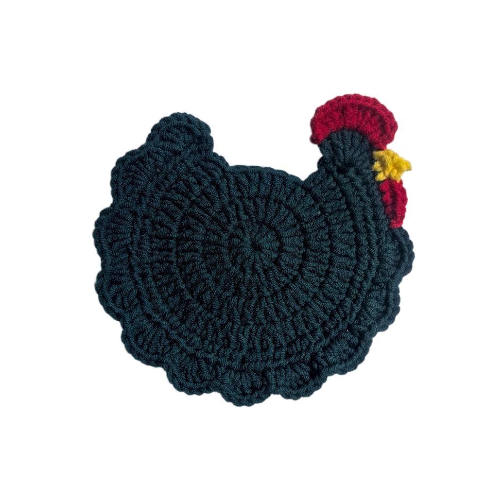 Funny Handmade Crochet Coaster Soft Fabric Cartoon Design Drink Cup Pads Non-Slip Heat Resistant Insulation Placemat Home Decor