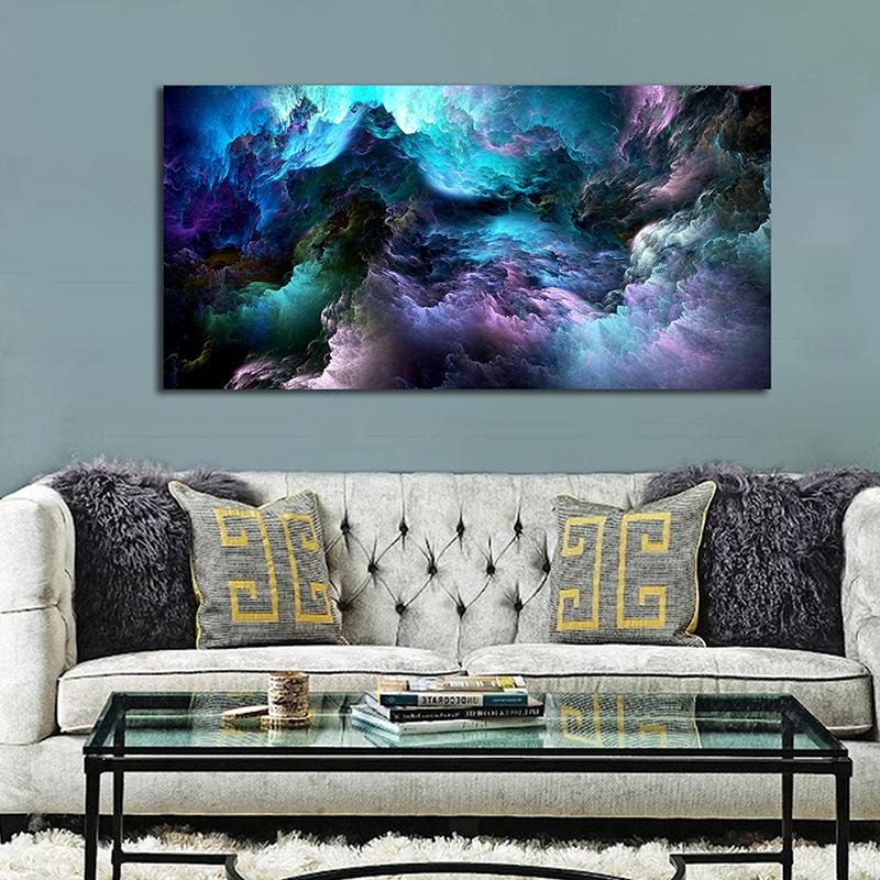 WCIC Nouveau Tissu d'art Beau et Magnifique Paysage de Nuages ​​Peinture décorative de Nuage Abstrait décoration Murale de Maison Peinture Suspendue