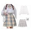 Qichenk High School Jenteuniform Plissert Rutete Skjørt med Perfekt for Foto Moro Kulturell Lang Størrelse L Skjørt, Skjørt, Cosplay, Sløyfe, Fester,