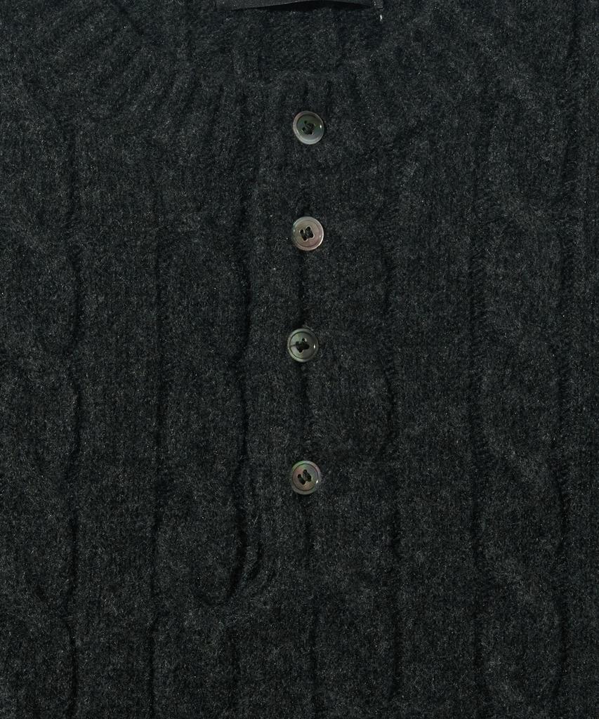 OTHERFITS Oversized Henley Neck Cable Knit (Black)