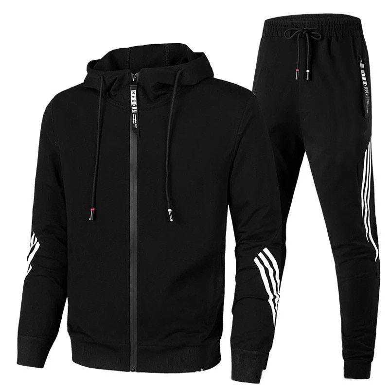 Women's Long Sleeves New Spring And Autumn Hoodie Suit Women's Trousers Teenagers Leisure Running Three Bars Sports Suit Women's  Set
