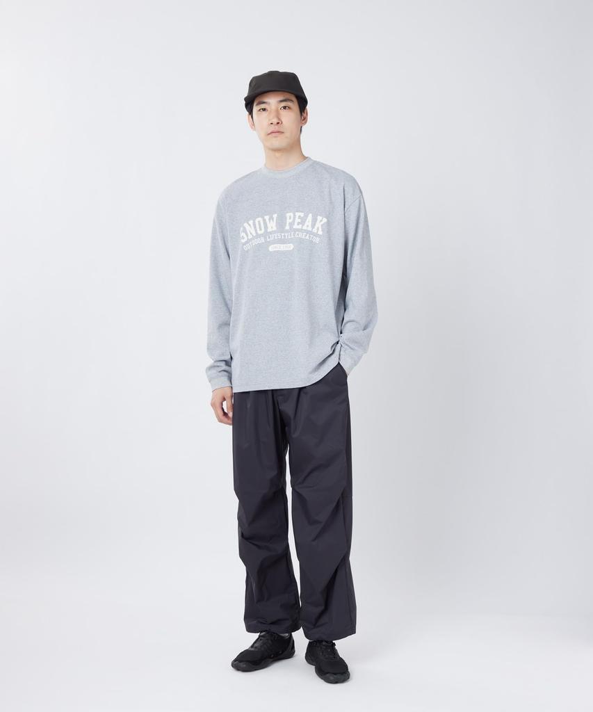 Varsity Logo Long Sleeve for Men and M [Snow Peak] T-Shirt TS-26SU002 Long-sleeved T-shirt Women, M.GREY