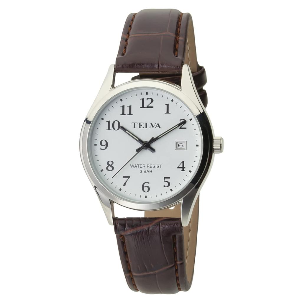 CREPHA Analog Leather (Klepha) Men's Watch, Waterproof, Strap, Brown, TE-AM185-WTS