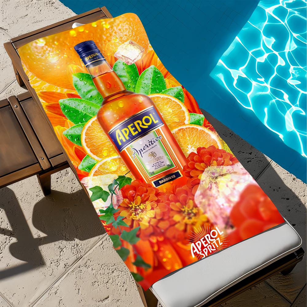 Oranžové umenie A-AperolS Uterák Plážový Rýchloschnúci Mäkký Bazénové uteráky Darček pre S-Spritzs-S Cestovanie Telocvičňa Sprcha Kempovanie Šport