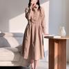 New Arrivals Open Run Loose Fit Cotton Long Sleeve Shirt Dress Deep Green Mpn