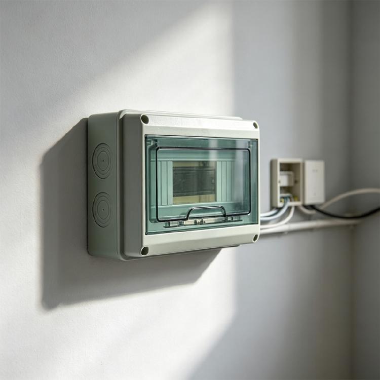Outdoor Electrical Cabinet Box, Wall Mount ABS Housing with Front Window Cover for Garage and Lighting Wire Routing