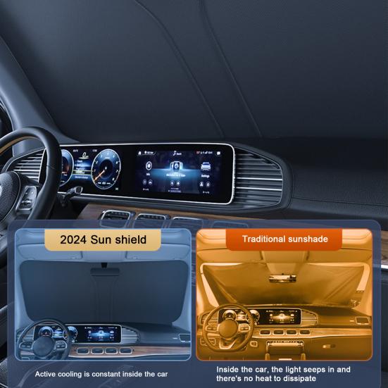 Car Windshield Sun Easy Shade UV-Resistant Install To Sun Automotive Interior Protection Foldable