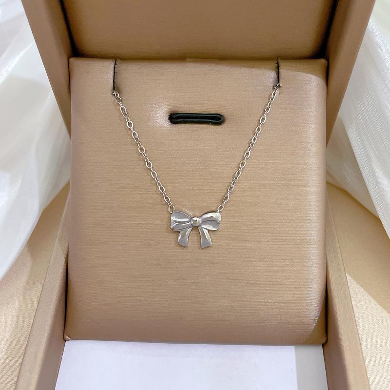 Full Titanium Steel Geometric Animal Minimalist Real Gold Necklace for Women - Collarbone Chain