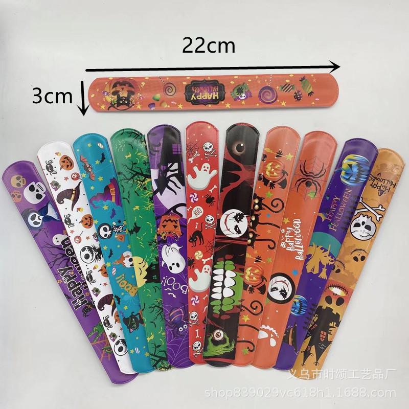 Halloween Series Clap Circle Toys 12 Types Random Color Pumpkin Decor Bat Bracelet Party Kids Gifts Prank Birthday Toys KTY